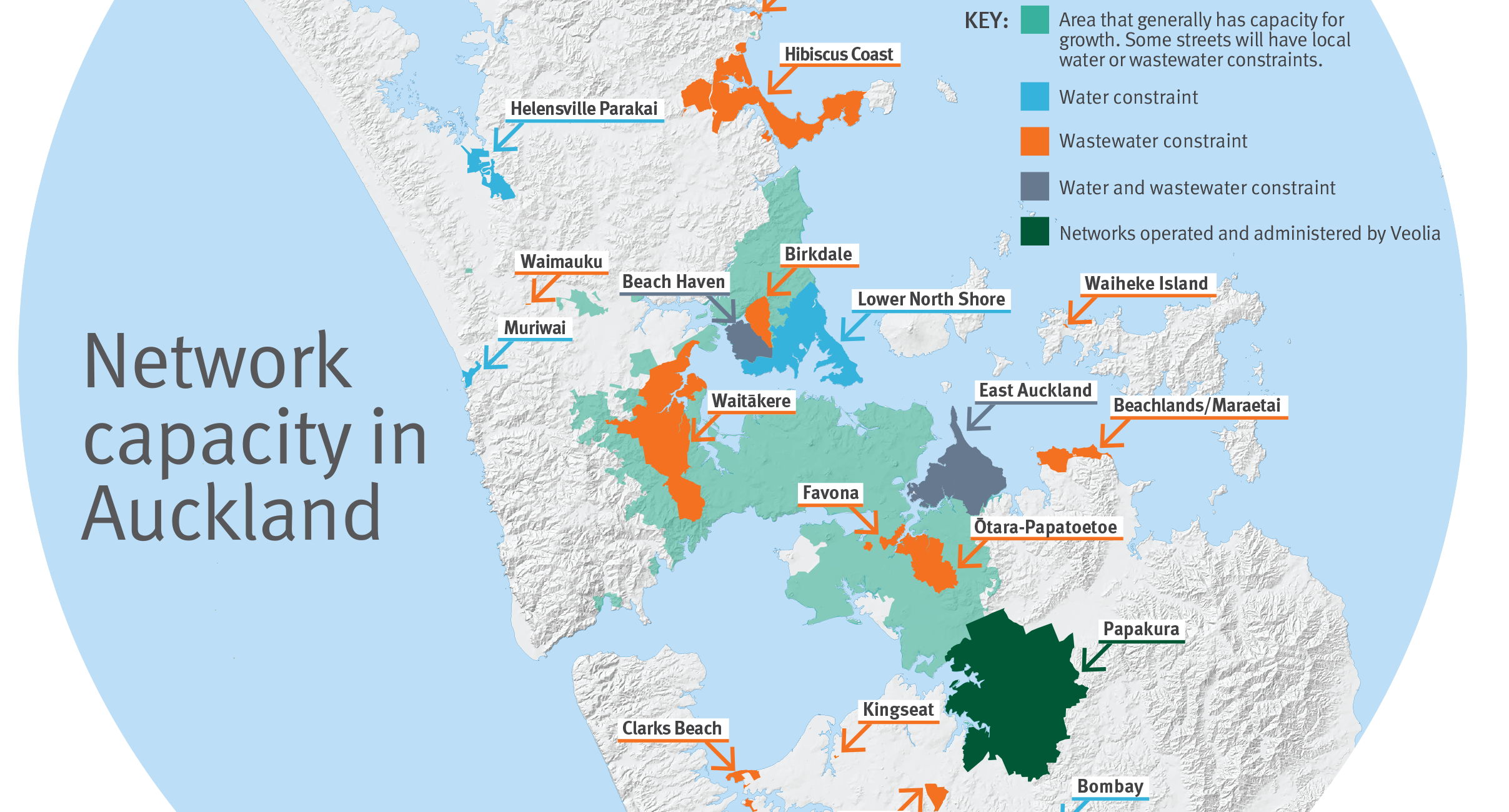 Watercare Network Constraints Map